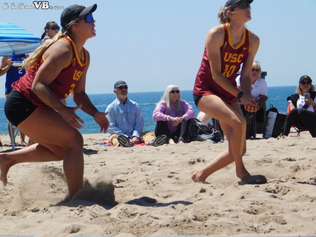 Maddison White & Maddison Shields, for USC at East Meets West Challenge 2023 - beach volleyball in southern California - 4/1/2023 scbvb.club