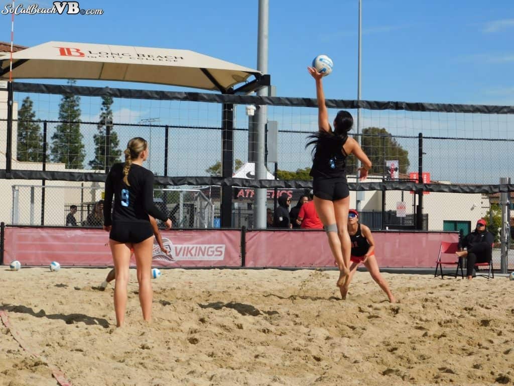 Long Beach City vs. Moorpark College, beach volleyball in Southern California, SocalbeachVB.com - (part 1) on Feb 23, 2024